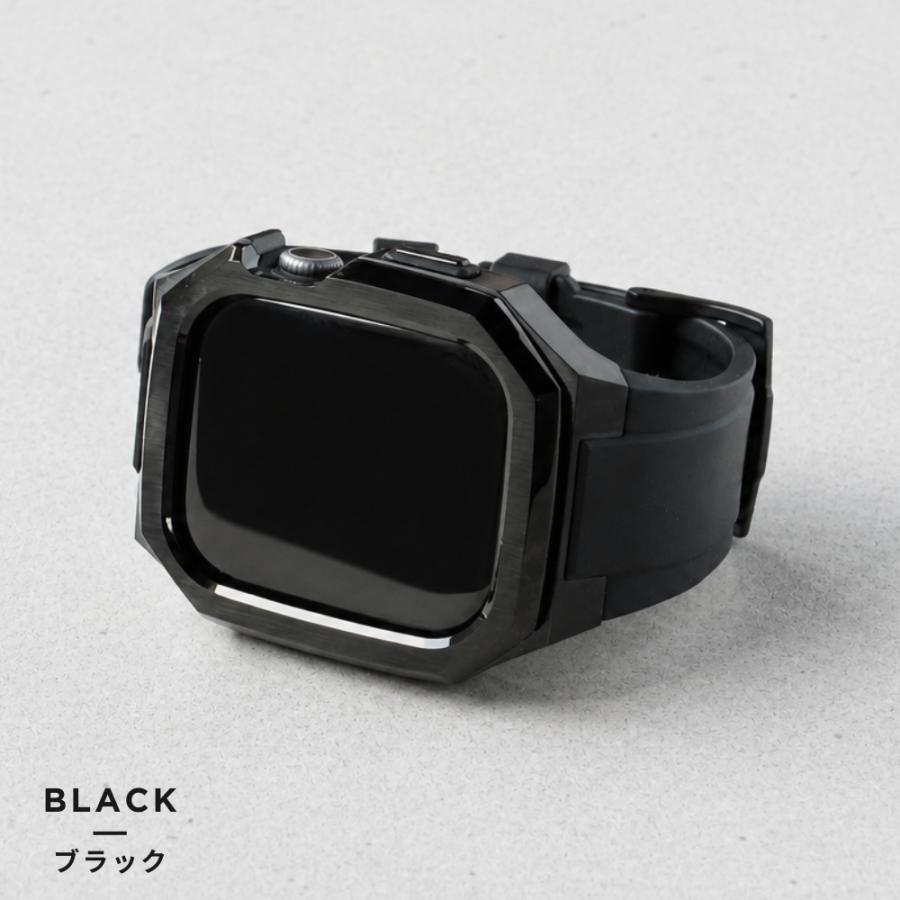 アップルウォッチ バンド メンズ 一体型 ステンレス Apple Watch 44mm 45mm 46mm 49mm ベルト ケース 高級の画像