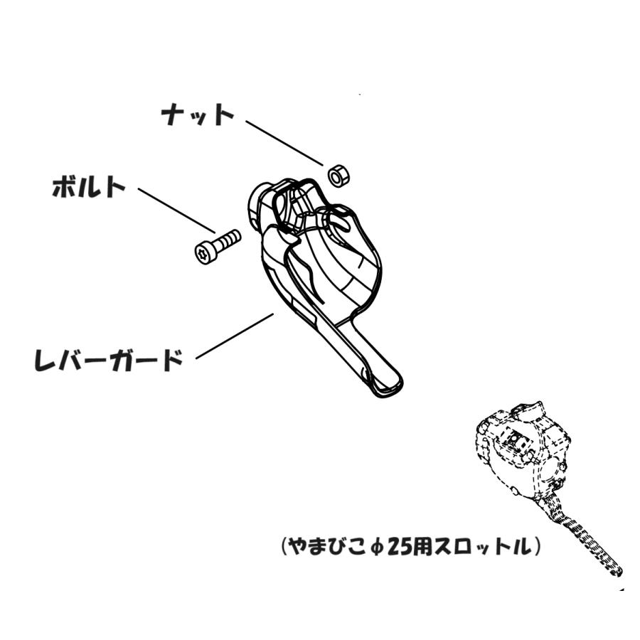レバーガード（新ダイワ、共立用）取付ボルト・ナット付。取付保証あり