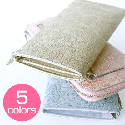 送料無料 長財布 レディース アルカン クレア かわいいボタニカル型押し 財布 Lファスナー 大容量 小銭入れあり カード入れ イタリアンレザー I ジュエリー ハンドバッグの居東屋 通販 Yahoo ショッピング