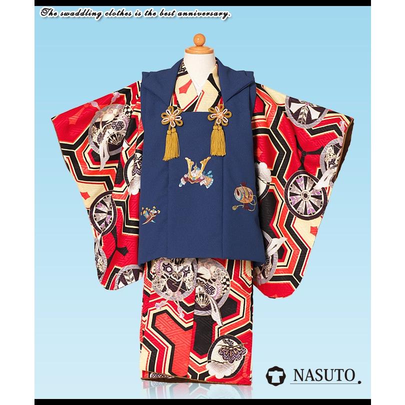 被布フルセット 着物　三歳レンタル 753 キッズ着物 赤色 3歳着物　男の子七五三 子供 紺色被布兜刺繍文様 ブランド nasuto 三歳☆紫色花柄☆被布＆着物 七五三 着物 3歳 レンタル 753 3歳 女の子