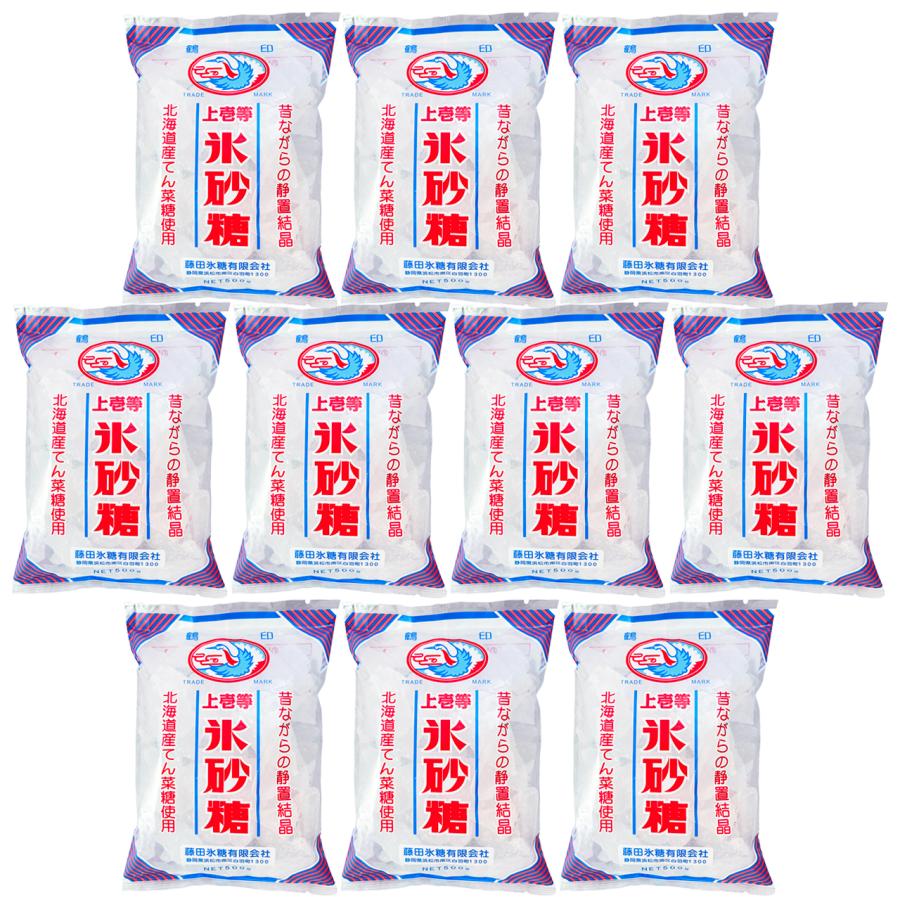 藤田氷糖 静置結晶 鶴印 氷砂糖 500g×10袋 : 名古屋自然食品センター