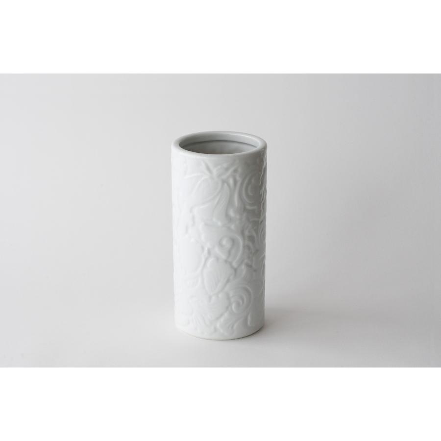 投げ入れ 花瓶 唐草 選べる2色 10寸 陶器 シンプル 30.5センチ 1尺