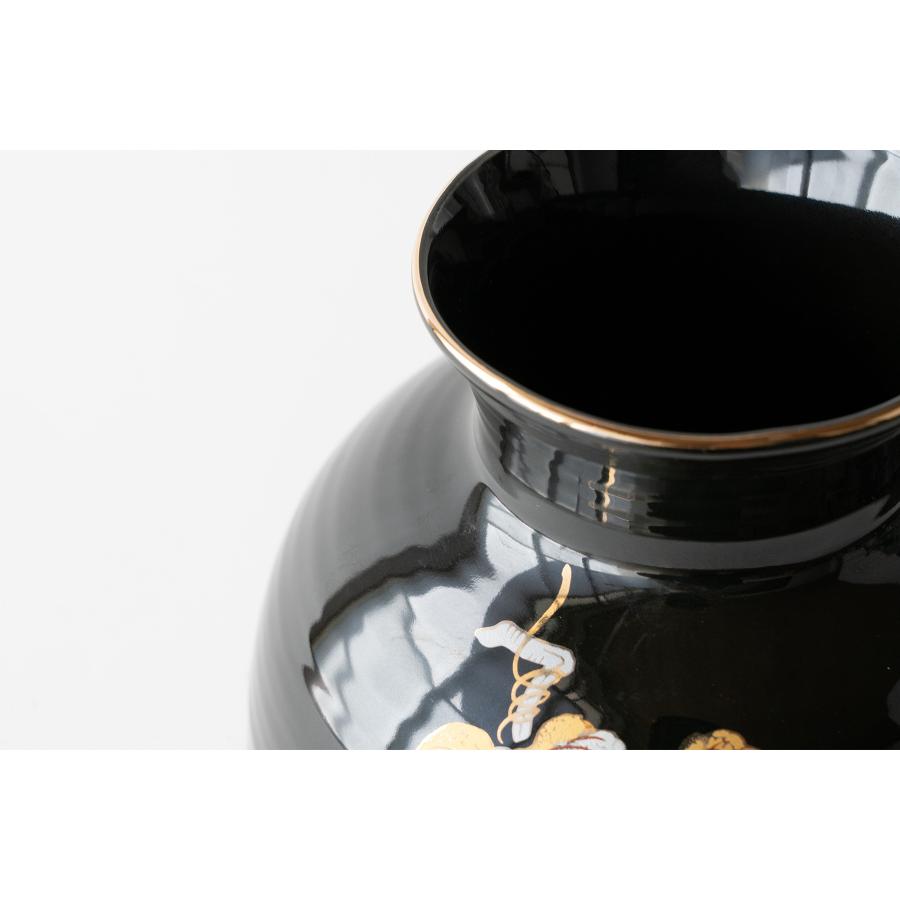 仏間 花瓶 壺型 山ぶどう 8号 陶器 おしゃれ 23.5センチ モダン 花器