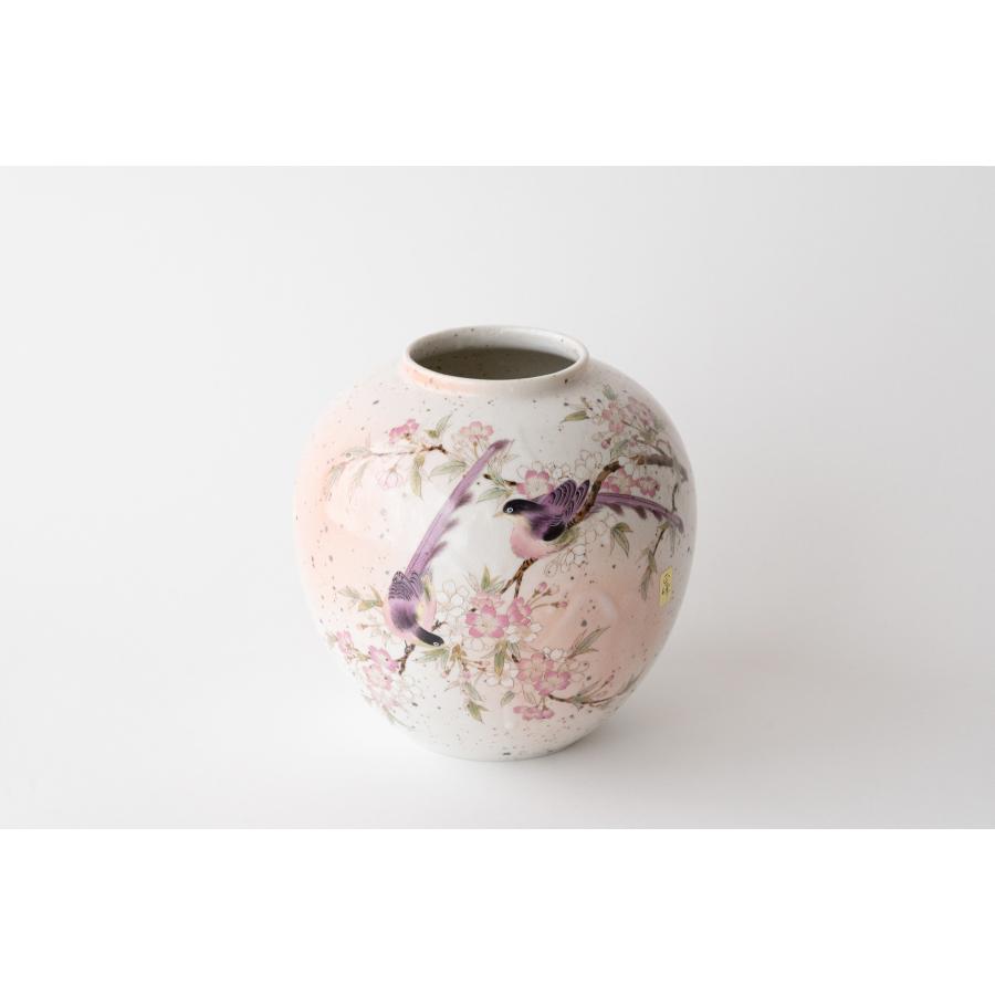 漆器 花瓶 鳥のデザイン 高さ約20cm