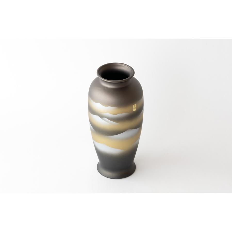 薩摩花瓶 金彩雲海 10号 陶器 レトロ 上品 32センチ 1尺 伝統的 花器