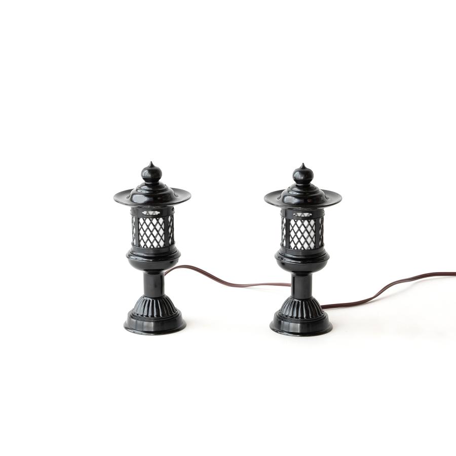 神棚用 灯籠 喜久型 一対 中型 コード付き 樹脂製 おしゃれ 16.5センチ