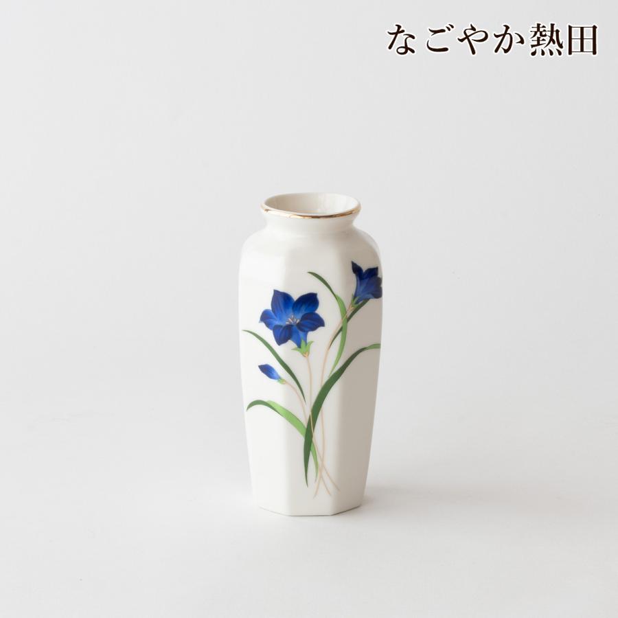八角花瓶 桔梗 5号 陶磁器 上品 15センチ モダン 花器 仏間花瓶 客間