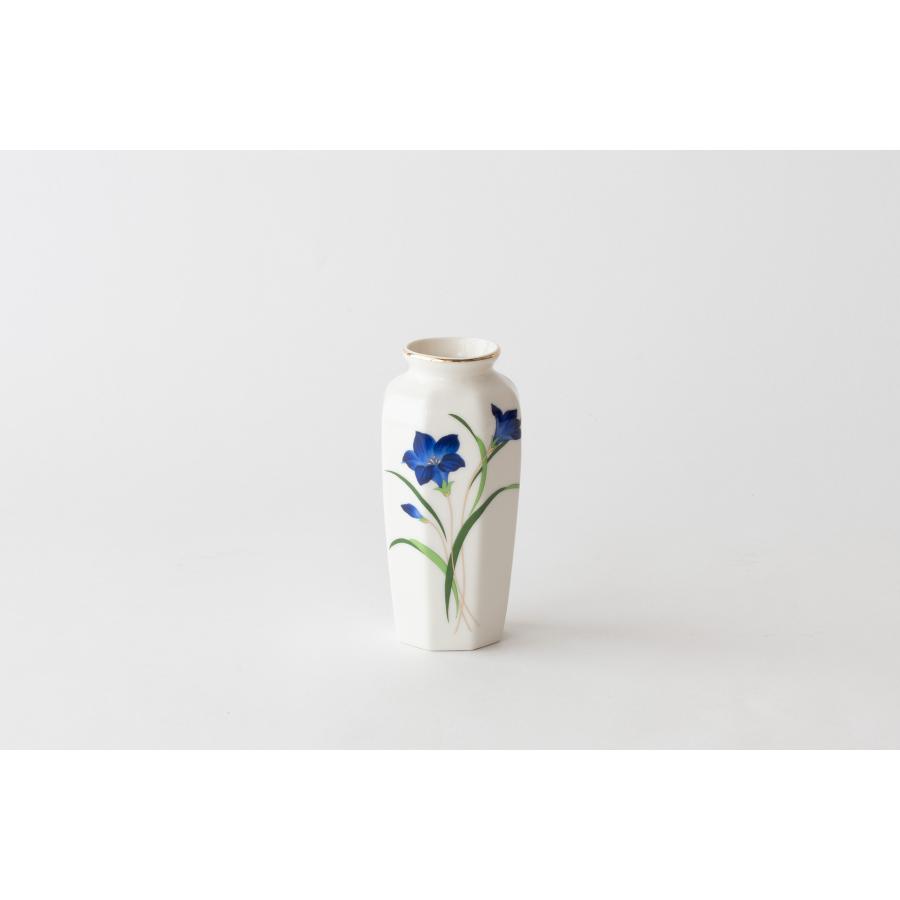 八角花瓶 桔梗 5号 陶磁器 上品 15センチ モダン 花器 仏間花瓶 客間
