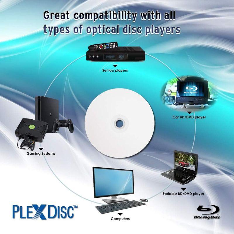 新作の予約販売も。 PLEXDISC 1回録画用 BD-R DL 耐水＆光沢写真画質ワイドホワイトレーベル 645-C12 (片面2層/6倍速/10枚スピンドル