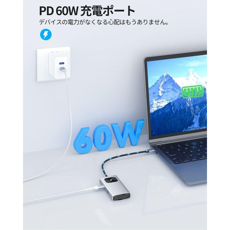 GiGimundo 5-in-1 USB C ハブ HDMI 4K Type-C ハブ USB3.0ポート 5Gbps データ伝送 PD 6｜naha｜03