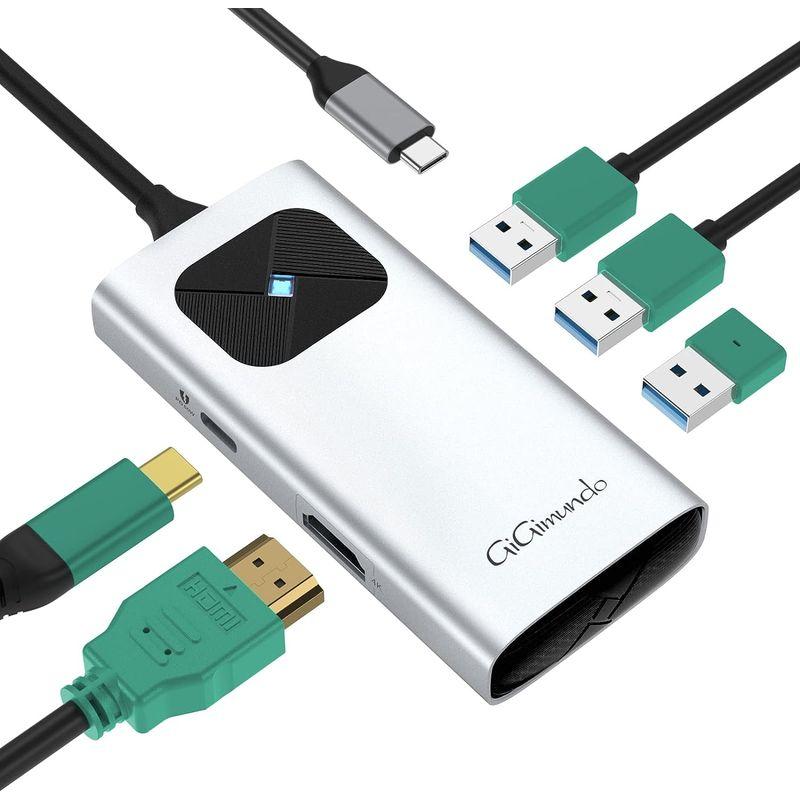 GiGimundo 5-in-1 USB C ハブ HDMI 4K Type-C ハブ USB3.0ポート 5Gbps データ伝送 PD 6｜naha｜06