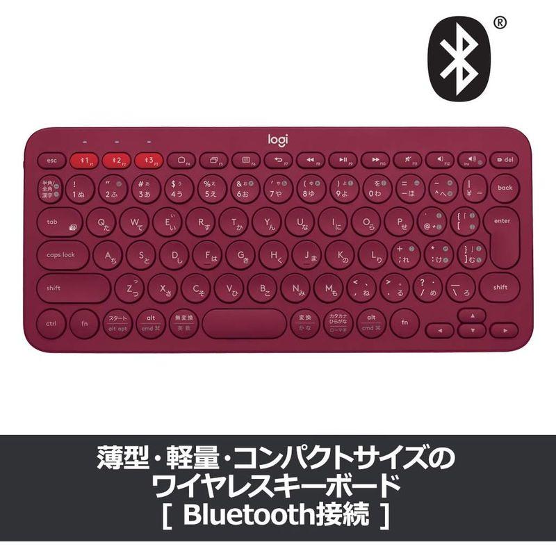 ロジクール ワイヤレスキーボード 無線 キーボード 薄型 小型 K380RD Bluetooth ワイヤレス Windows Mac iOS｜naha｜06
