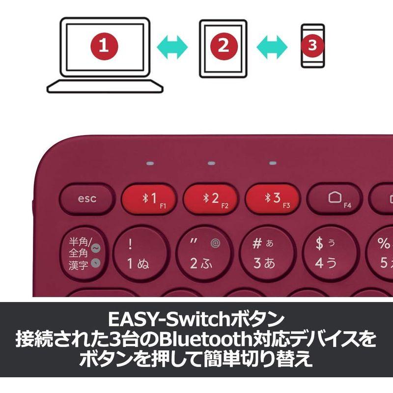 ロジクール ワイヤレスキーボード 無線 キーボード 薄型 小型 K380RD Bluetooth ワイヤレス Windows Mac iOS｜naha｜08