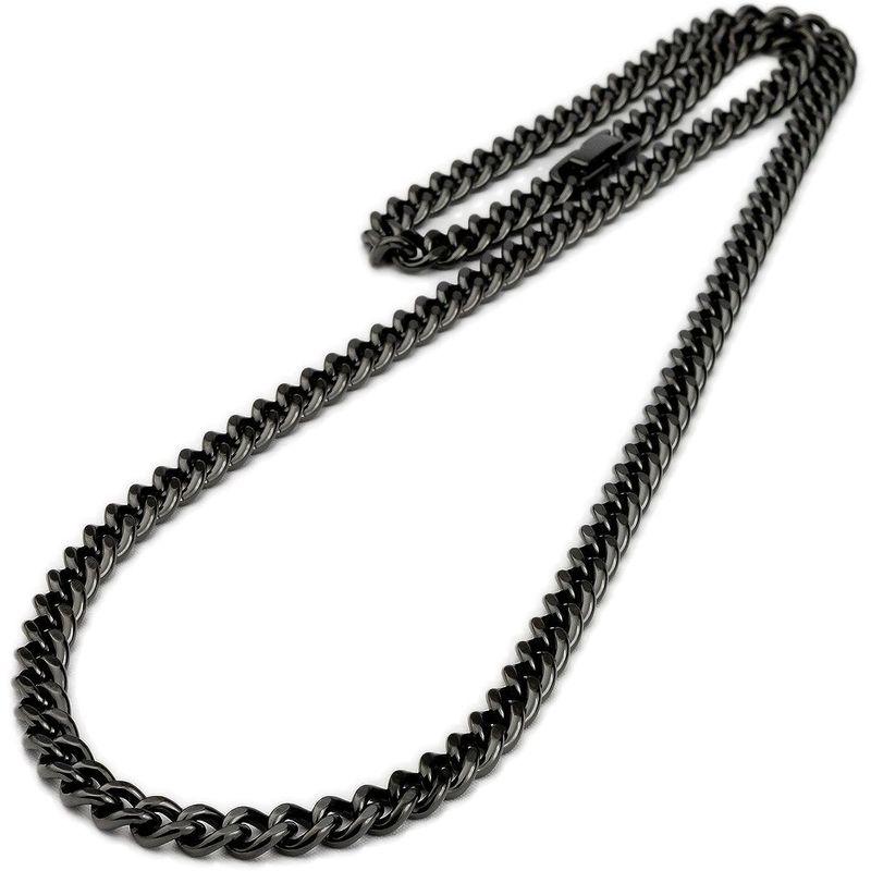 【値下げ中】 チタン ブラックネックレス 2面カット喜平50cm メンズ 5.7mm幅 チェーン （ブラックイオンプレーティング加工) TITAN 金属ア 【2277384961】(12757円)