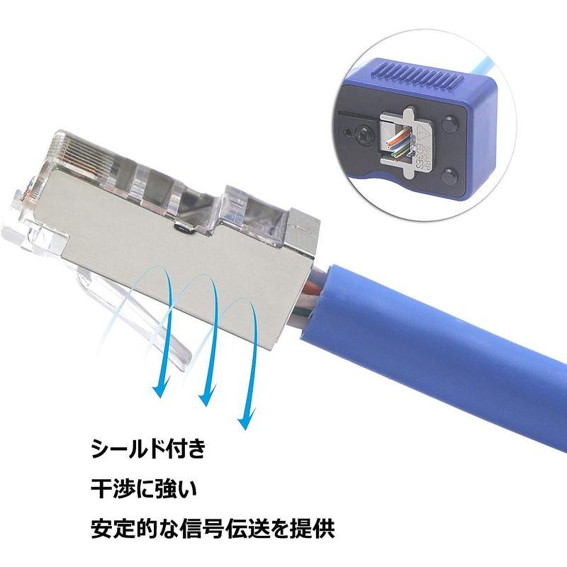 VCE 貫通式 RJ45コネクタ CAT6 CAT5E CAT5 シールド付き 干渉防止 配線簡単 STP/UTP対応 25個セット｜naha｜02