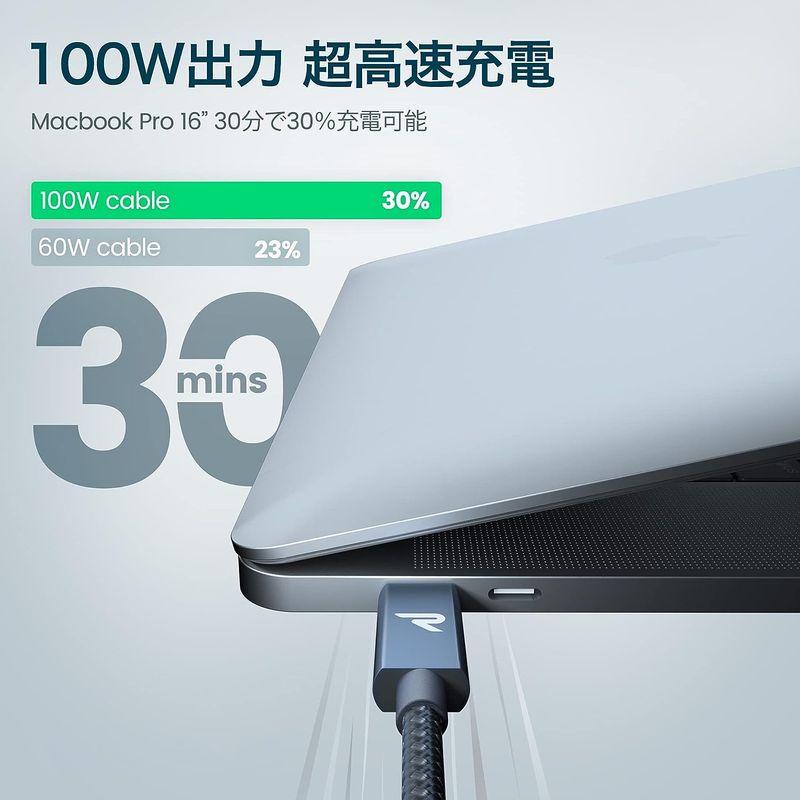 RAMPOW USB-C & USB-C ケーブル100W PD対応/USB 3.2 Gen 2x2-20Gbpsデータ転送PD3.0/QC｜naha｜09