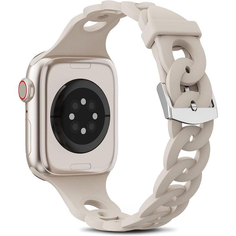 コンパチブル アップルウォッチ Apple Watch バンド プリストバンドサークルチェーンデザインiWatch 8 SE 7 6 5 4｜naha｜04
