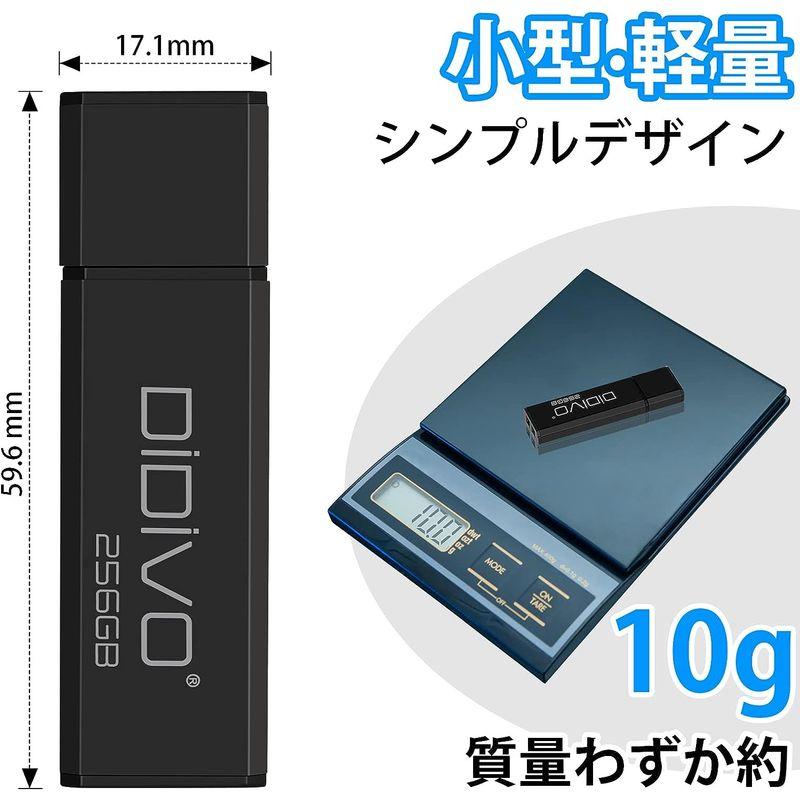 DIDIVO USBメモリ 256GB USB 2.0 フラッシュドライブ 小型 軽量 超高速データ転送 大容量 読取り最大30MB/s キ｜naha｜08