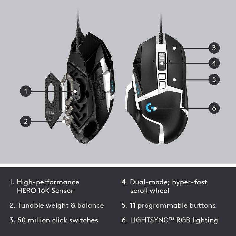 Logitech G502 Hero SE Special Edition ゲーミングマウス 多ボタン RGB 有線 並行輸入品｜naha｜05