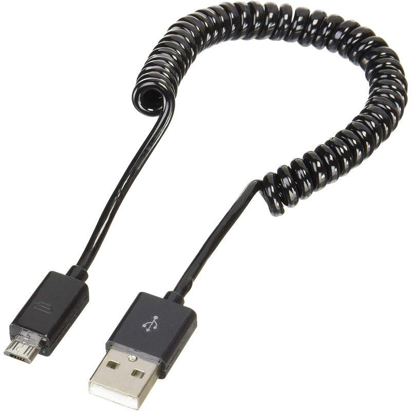 TIMELY カールコード型USB2.0ケーブル microUSB(オス) ? USB A平型(オス) 22~55cm TM-microUS｜naha｜02