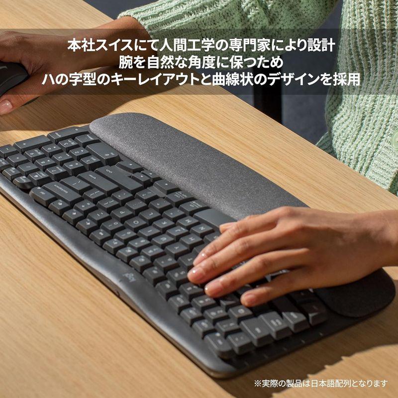 ロジクール WAVE KEYS K820 疲れにくい エルゴノミックキーボード Bluetooth Logi Bolt 日本語配列 ワイヤレ｜naha｜04