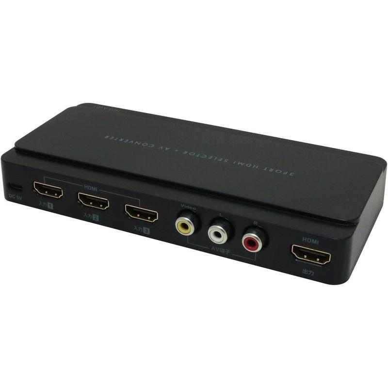 最速のネット通販 ミヨシ AV端子付きHDMI切替器 HDMI3ポート AV端子1ポート