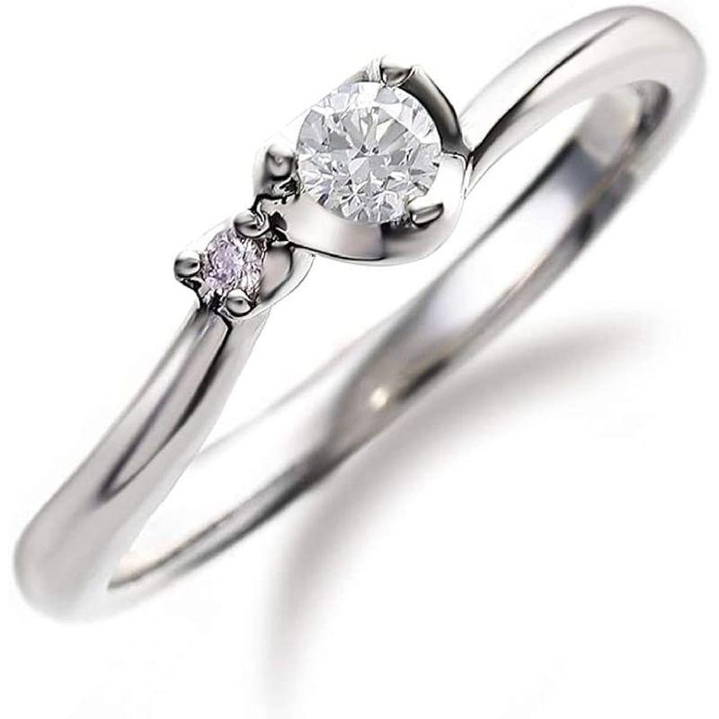 LEGAN ピンクダイヤモンド エンゲージリング 婚約指輪 プラチナ ダイヤモンド 0.1ct UPリングサイズ12号｜naha｜02