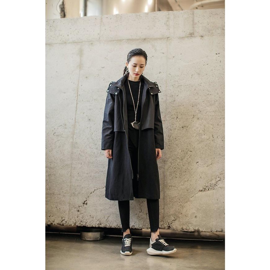ロングコート レディース フード付き 黒 かっこいい 19 Nai0014 ない服 通販 Yahoo ショッピング