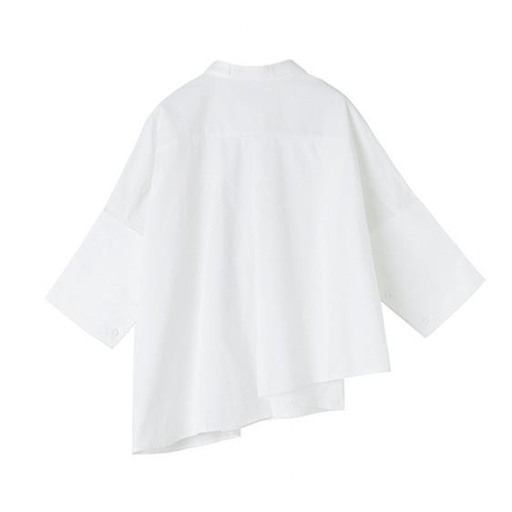 変形 白シャツ レディース 変わったシャツ アシンメトリー おしゃれ