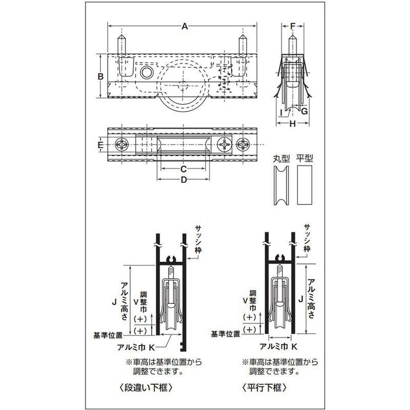 ヨコヅナ　サッシ取替戸車　2WAYタイプ　丸　ABN-0091　ベアリング入ステンレス車　9型　×20入