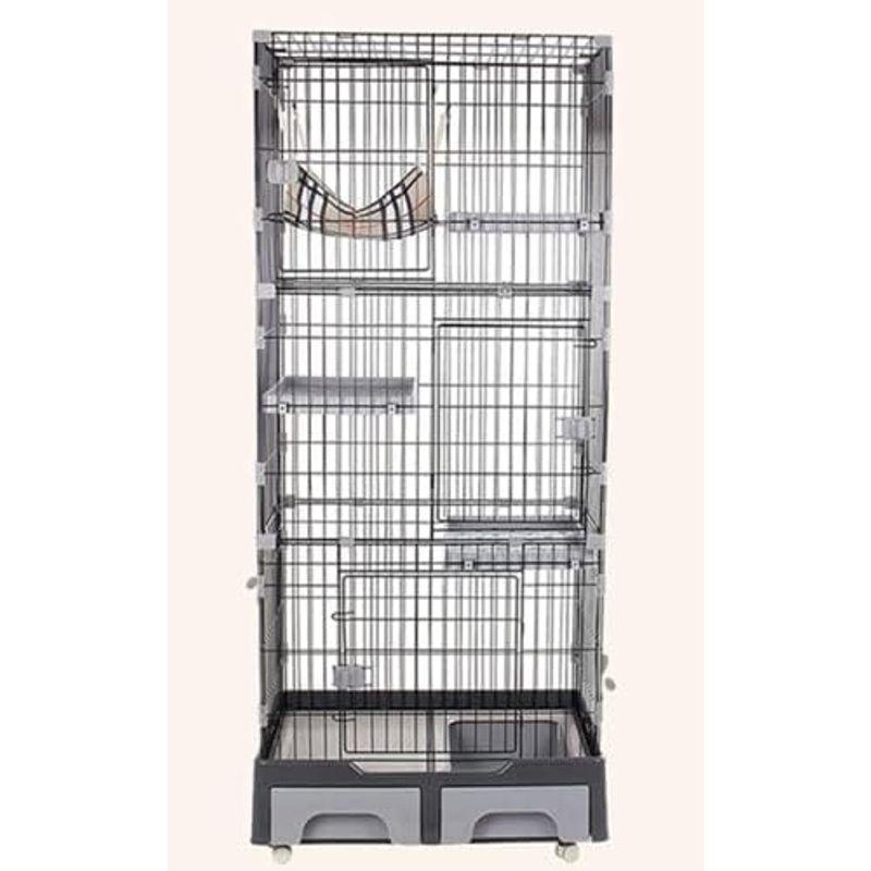 N&S 猫 ケージ キャットケージ トイレ収納型 2段 3段 キャスター