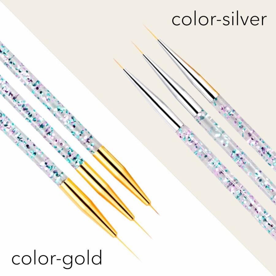 ネイルブラシ ライン3本セット ネイル筆 ジェルネイル カラージェル