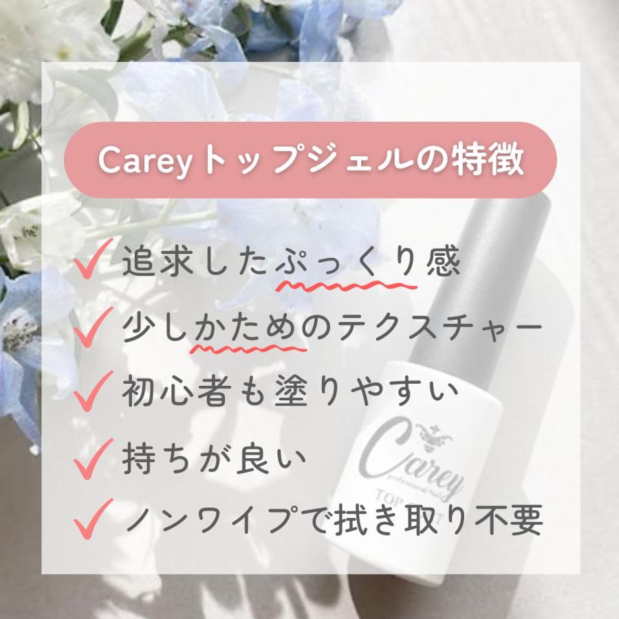 Carey ジェルネイル トップコート ベースコート セット ノンワイプ