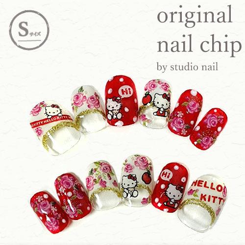 即納 メール便送料無料 ネイルチップ ショート ジェルコーティング付き Kitty キティちゃん シア レッド ドット フラワー ホワイトフレンチ ラウンドs 12枚入り E スタジオネイル 通販 Yahoo ショッピング