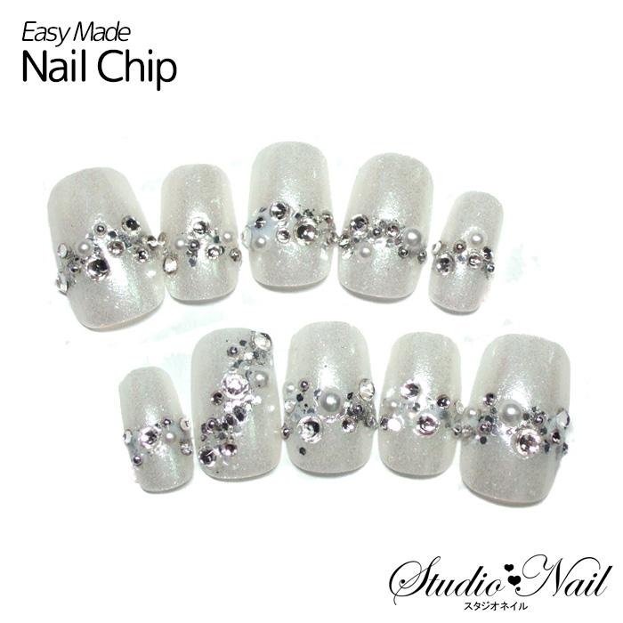 ネイルチップジェルコーティング付き オーダーネイルチップ ホワイトシルバーベース スワロ付き Ks 3 Ks Ks 3new 1 スタジオネイル 通販 Yahoo ショッピング