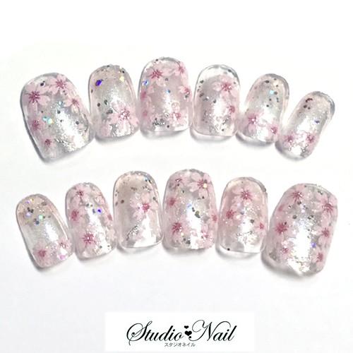 ネイルチップ ショート ちびつけ爪 ピンクラメ クリア さくら 12枚入りネイルチップ O スタジオネイル 通販 Yahoo ショッピング