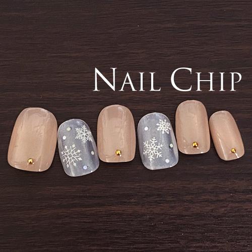 ネイルチップ ショート ちびつけ爪 ホワイト クリア ベージュパール 雪の結晶 O 1 スタジオネイル 通販 Yahoo ショッピング