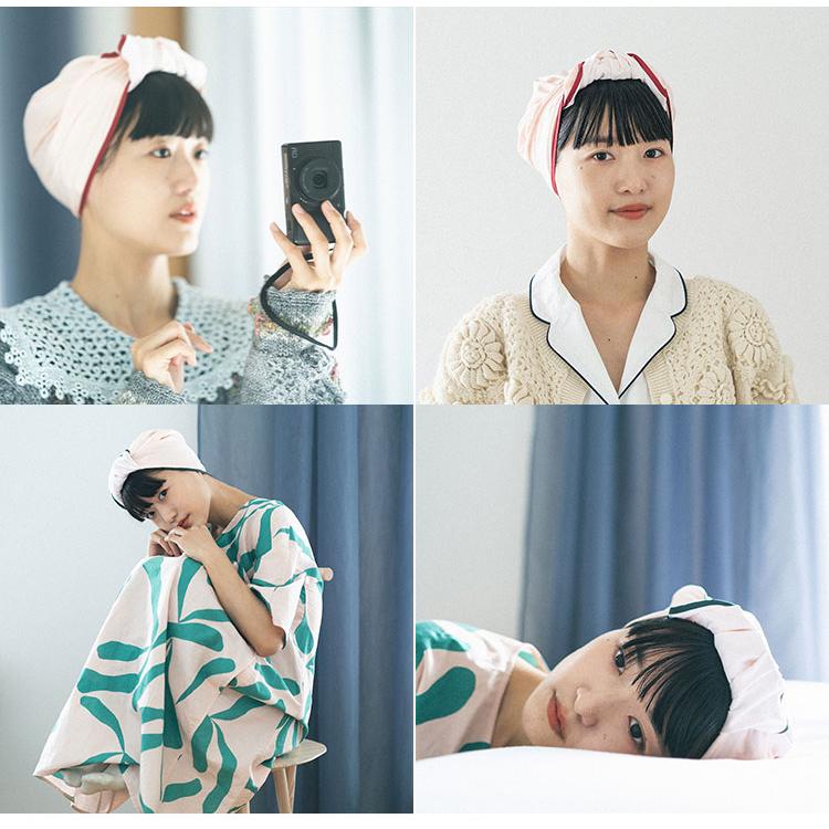 ITSUKI HAIR CREPERIE GINGHAM PLAIN ナイトキャップ ヘアークレープ