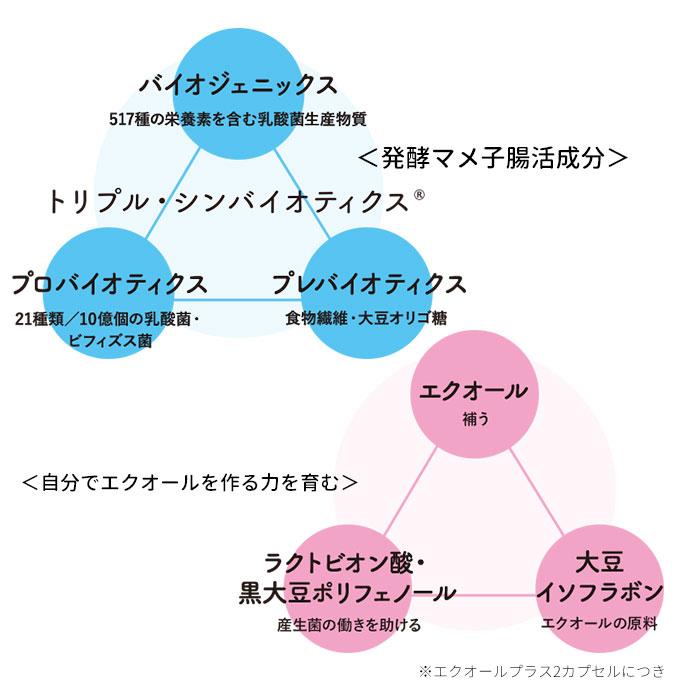 発酵マメ子 エクオールプラス 60粒入り 大豆 乳酸菌 発酵 ゆらぎ