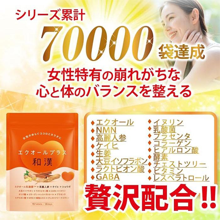2個セット エクオールプラス 和漢 90粒 30日分 エクオール
