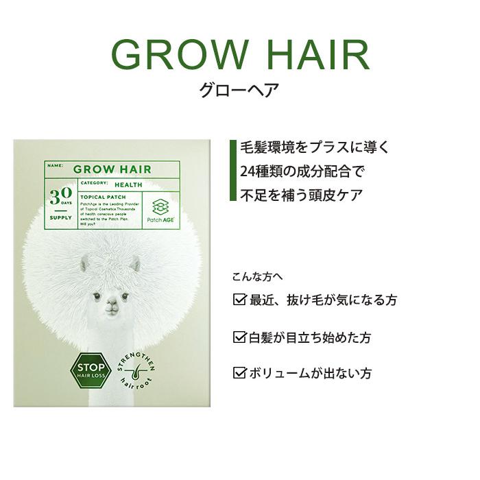パッチエイジ GROW HAIR PatchAGE グローヘア 頭皮ケア 頭皮 サプリ