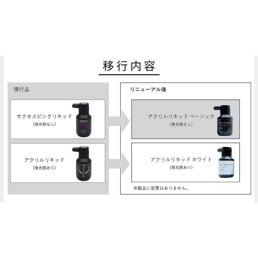 ネイルデダンス アクリルリキッド ホワイト 100ml(蛍光剤あり)＊製品に