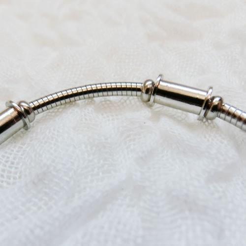 ステンレスブレスレット27 3mm幅 ワイヤー マグネット式 シルバー