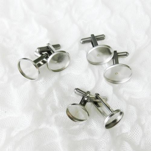 グルーデコ土台 デコ土台 カフス・カフスリンクス03 丸 ララウンド