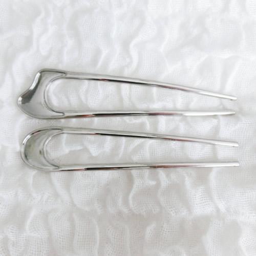 グルーデコ土台 デコ土台 U字型 へアフォーク かんざし 13 シルバー