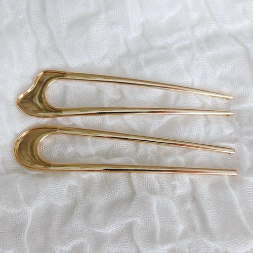 グルーデコ土台 デコ土台 U字型 へアフォーク かんざし 13 シルバー