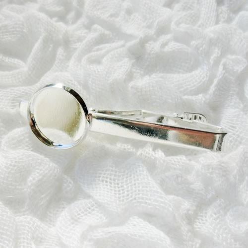 グルーデコ土台 デコ土台 ネクタイピン01 丸 ラウンド 16mm シルバー