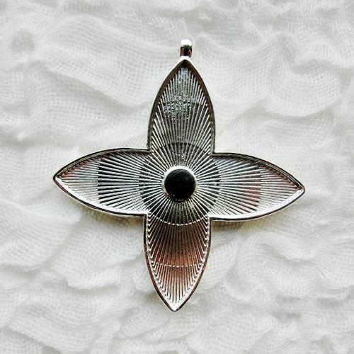 グルーデコ土台 デコ土台 シルバーペンダントトップ・ヘッド22 両面