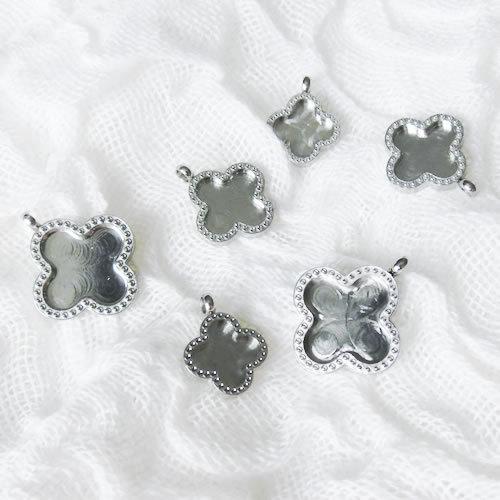 グルーデコ　土台　ペンダントトップセット② グルーデコ土台 ペンダントトップ・ヘッド2 スクエア 28mm