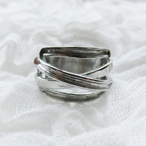 グルーデコ土台 ステンレスリング35 指輪 立体デザインリング